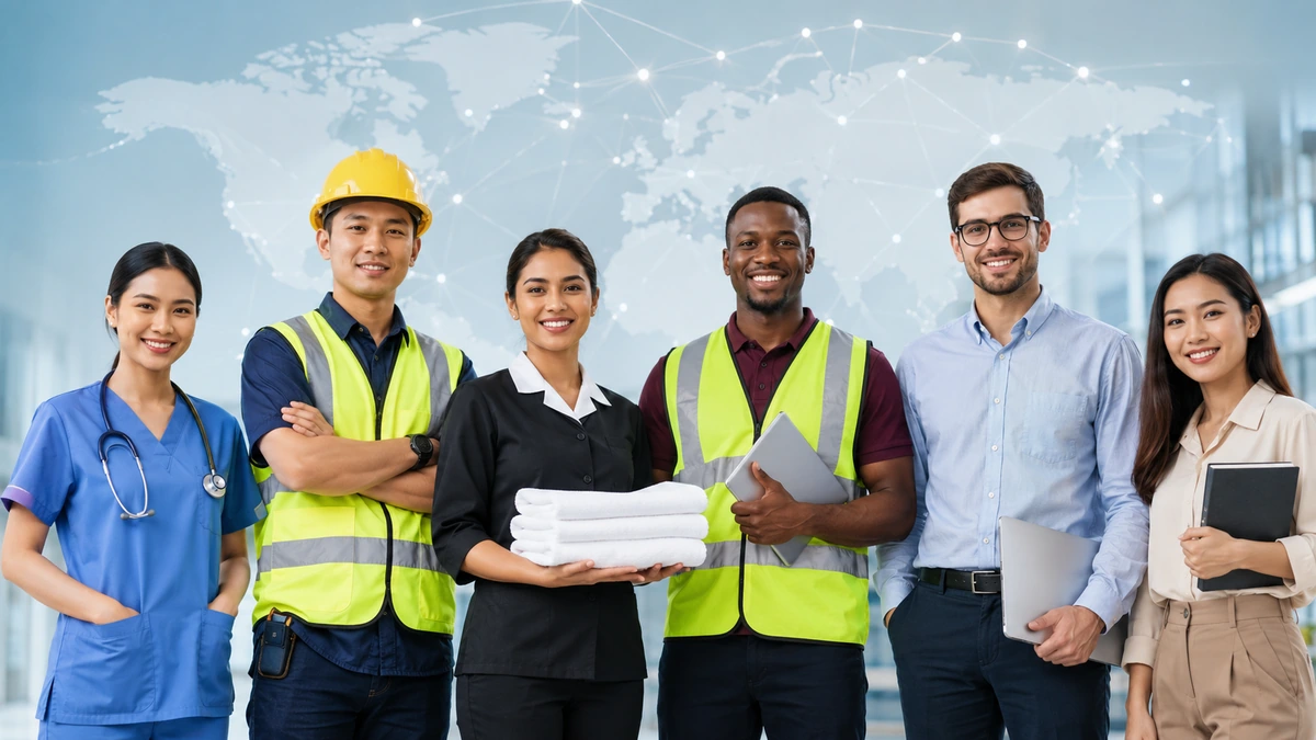 Visa sponsorship jobs for foreign workers in 2026 across healthcare, construction, hospitality, warehouse, office, and skilled work sectors