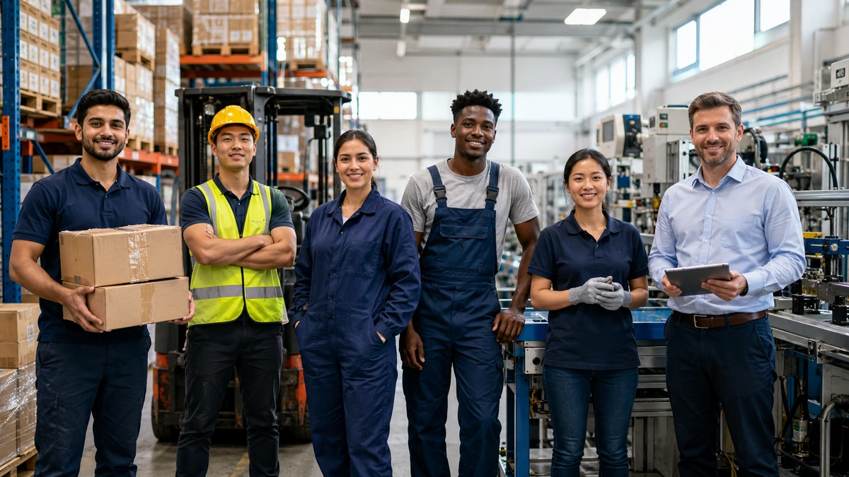 Warehouse and factory jobs abroad for foreign workers in 2026 across packing, forklift operation, production work, machine operation, quality control, and warehouse supervision